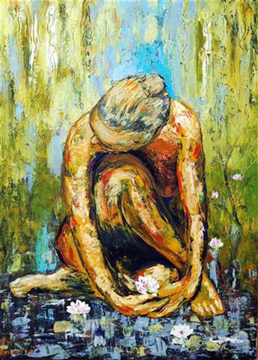 Edgar Girl bather. Oil on canvas-100x70cm